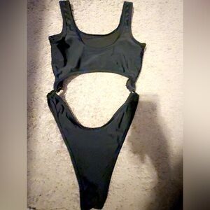 SHEIN Black Cutout One Piece Swimsuit